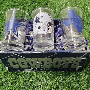 Cowboys Shot Glass Set - Blue and Silver